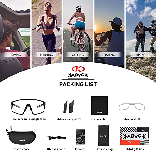 KAPVOE Gafas de Ciclismo Fotocromáticas con TR90 Gafas de Sol Deportivas Mujeres Hombres Running Transparente MTB Bicicleta Accesorios 01
