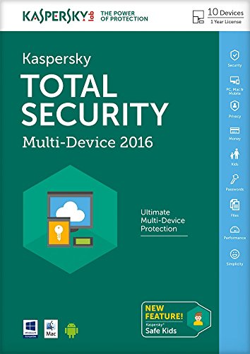 Kaspersky Lab Total Security – Multi-Device 2016 Base license 10usuario(s) 1año(s) Inglés - Seguridad y antivirus (10, 1 año(s), Base license, Soporte físico)