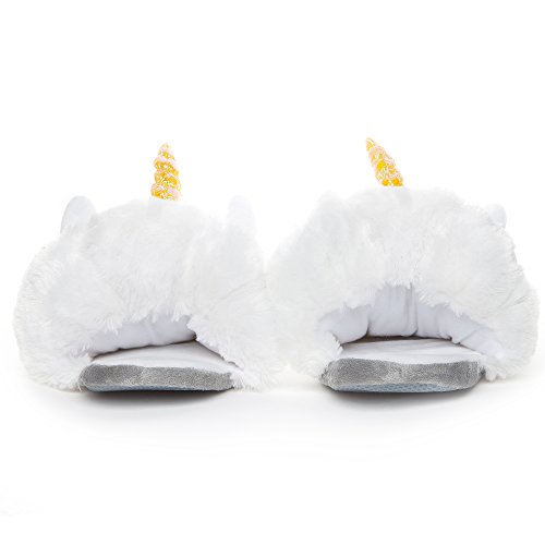 Katara- Zapatillas de Estar por Casa Unicornio Mujer Invierno, Talla Única: EU 36-44, Color blanco, abiertas, Tamaño (1695)