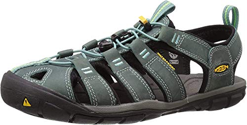 Keen Clearwater CNX Leather, Zapatillas Impermeables Mujer, Multicolor Mineral Blue Yellow 1014371, 40.5 EU
