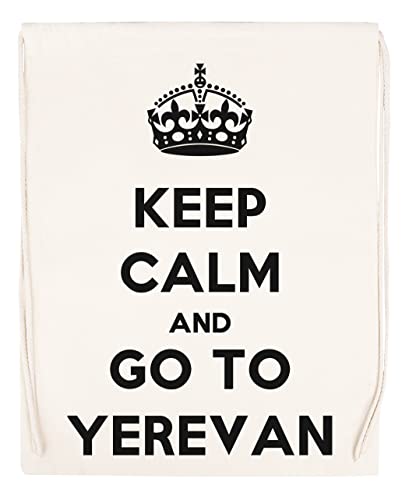 Keep Calm And Go To Yerevan Bolsa de Deporte Con Cordón Beige Drawstring Sport Bag