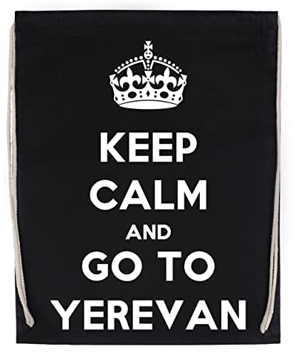 Keep Calm And Go To Yerevan Bolsa de Deporte Con Cordón Negro Drawstring Sport Bag