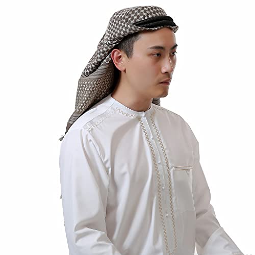 Kemelo Bufanda Musulmana árabe para Hombre Pañuelo en la Cabeza de Malasia Estampado a Cuadros elástico Hijab Ligero Sombreros Musulmanes islámicos Tradicionales, Sombreros de Mujer, G