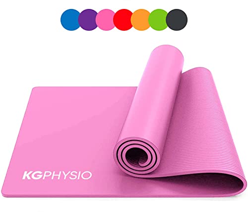 KG Physio Yoga Mat - Esterilla Yoga Antideslizante Extra Gruesa 183 cm x 60 cm x 1cm con Correa de Hombro - Fabricada con NBR para garantizar que sea Esterilla Antideslizante.