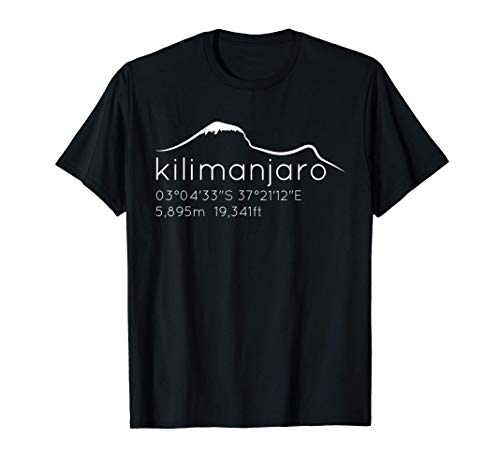 Kilimanjaro Graphic with Lat Long Elevation Camiseta