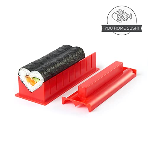 Kit de Preparación de Sushi - El AYA Sushi Lover - Kit para Servir Sushi Completo con AYA Sushi Maker, Nigiri Maker, Estera de Bambú, 2 Platos de Sushi y Salsa, 5 Palillos con Soportes