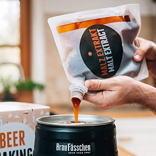 Kit para elaborar Cerveza Artesana Lager en Casa - Producto de Alemania - Disfruta tu cerveza en sólo 7 días - Brewbarrel Braufässchen - Regalos para Hombres