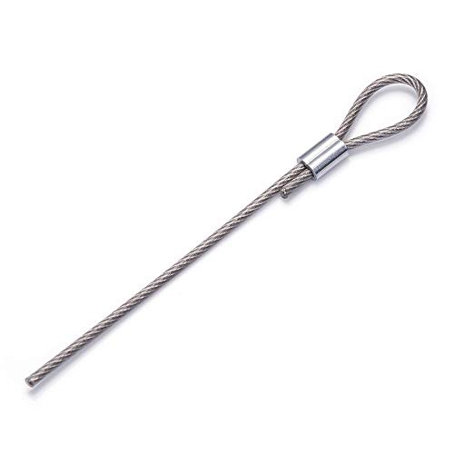 Kitchen-dream 0.04 pulg. (1 mm) de diámetro Cable de acero Mangas de aluminio Accesorios de clip Crimps de cable (100PCS)