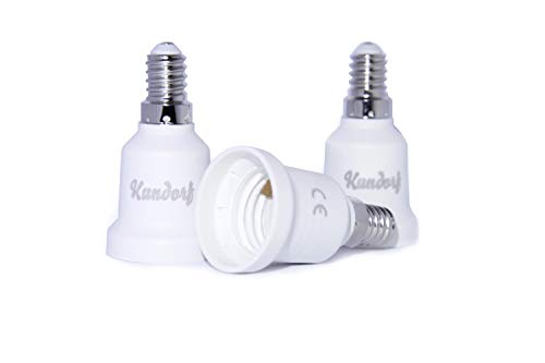 Kundorf adaptador E14 a E27, 6 piezas E14 a Casquillo E27 portalámparas E14 a E27, adaptador para bombillas LED, color blanco