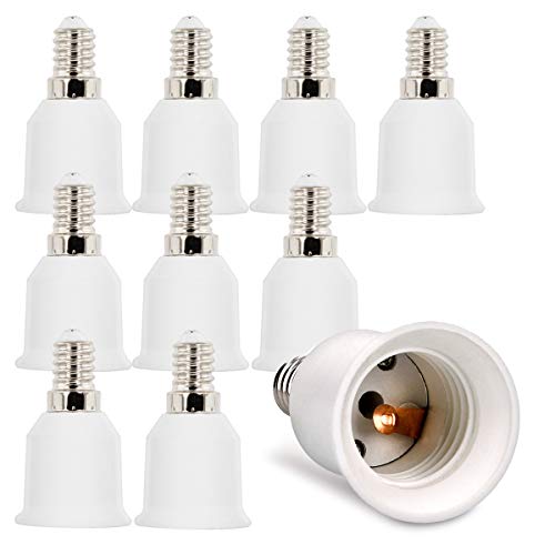 kwmobile 10x Casquillos de lámpara - Adaptador conversor de Montura E14 a Casquillo E27 - Zócalos para lámparas LED halógenas y de Ahorro