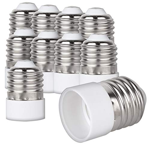 kwmobile 10x Casquillos de lámpara - Adaptador conversor de Montura E27 a Casquillo E14 - Zócalos para lámparas LED halógenas y de Ahorro