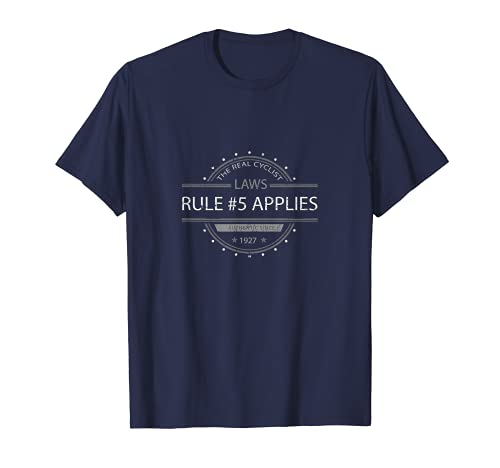 La regla cinco aplica diseño divertido del ciclista de la Camiseta