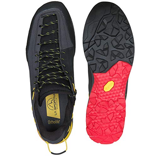 LA SPORTIVA TX Guide Leather, Zapatillas de Senderismo Hombre, Carbon/Yellow, 43.5 EU