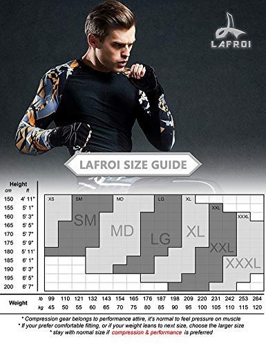 LAFROI - Camiseta térmica de Licra, de compresión, para Hombre, de Manga Larga, con protección UPF 50+, Ajustada, Modelo CLYYB, Hombre, Administrador de Tiempo asimétrico, S