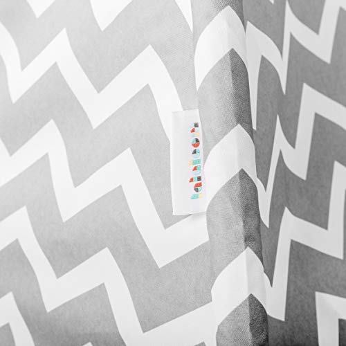 Lalaloom ZIGZAG TIPI - Tipi para niños con diseño nórdico (tienda, campaña infantil de poliéster, estructura de madera natural en el interior y exterior), 120x120x150 cm, color Gris/Blanco