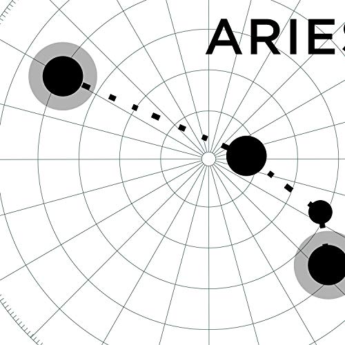Lamina con la constelación Aries. Poster con símbolo del zodiaco en tamaño A4 con marco y fondo del cielo estrellado