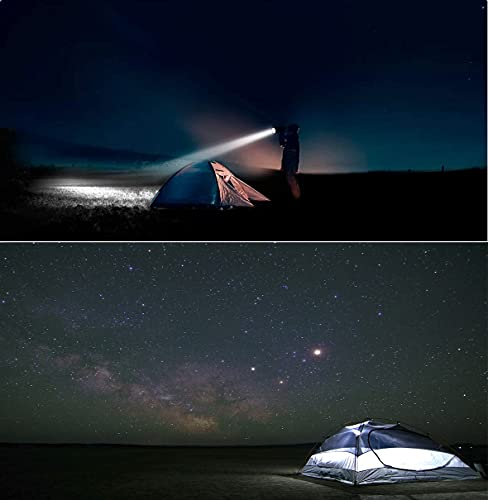 Lámpara solar LED de camping XVZ, portátil, linterna de camping, linterna recargable USB y micro puerto, lámpara de camping IPX4, impermeable, para tienda de campaña, emergencia, senderis, color negro