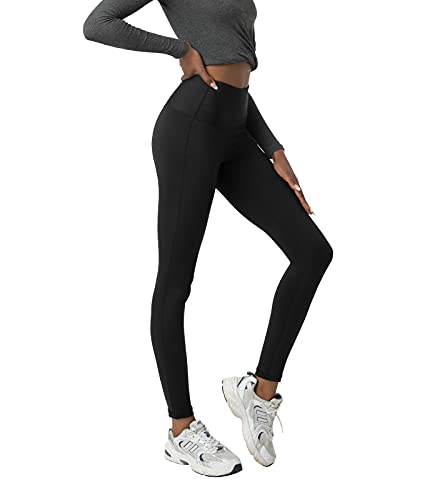 LAPASA Leggins Mujer Cintura Alta Pantalón Deportivo Elástico Mallas Deporte Yoga Leggings Largo Push Up L01A1 XS Negro