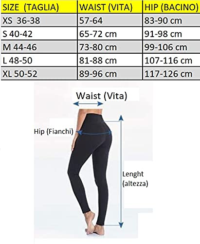 Leggings de mujer fabricados en Italia. Pantalones de cintura alta para Fitness, Yoga, Deportes y cualquier ocasión., Amarillo oscuro., S