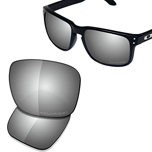 Lentes de repuesto para gafas de sol de metal Oakley Holbrook de Saucer, (High Definition - Chrome Metal Polarized), Talla única