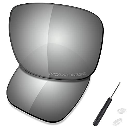 Lentes de repuesto para gafas de sol de metal Oakley Holbrook de Saucer, (High Definition - Chrome Metal Polarized), Talla única