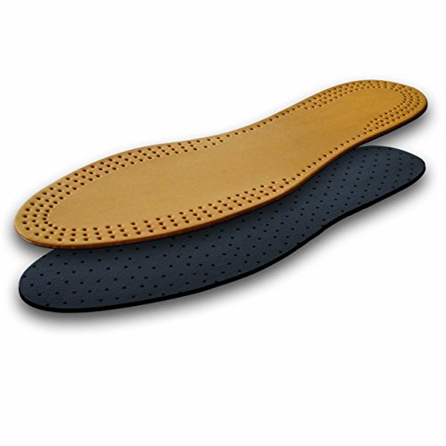 Lenzen 3 Pares de Plantillas de Cuero con Carbón Activo I Insertos de Piel para Zapatos y Botas I Suelas Interiores I Hombre y Mujer (37)