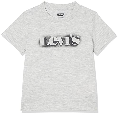 Levi's kids Lvb Modern Vntage Logo Te Shrt Camiseta, Gris Claro Jaspeado, 14 Años para Niños