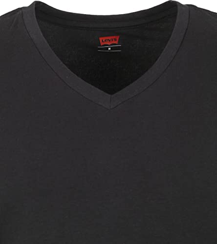 Levi's Levis Men V-Neck 2p Camiseta, Negro (Jet Black 884), M (Pack de 2) para Hombre