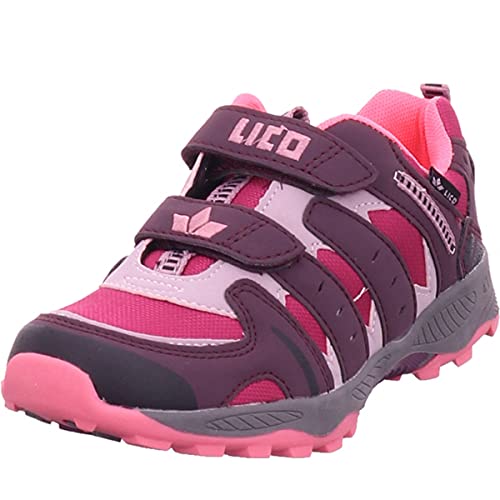 Lico Fremont V Zapatos de Low Rise Senderismo Niñas, Multicolor (Bordeaux/Rosa), 28 EU (10 UK UK)