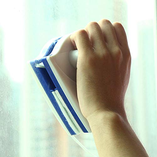 Limpiador Ventana Magnetico, Plástico Doble Lado Hogar Ventana Herramienta de Limpieza cara con Cuerda Anti-caída, para ventanas de un solo cristal con un espesor de 3-8 mm