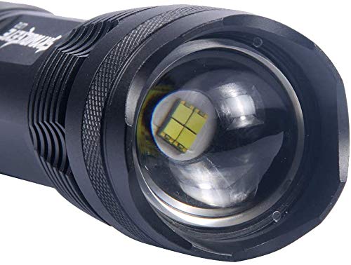 Linterna LED XHP50 de 6000 lúmenes, 5 modos, zoomable, impermeable, con batería recargable de litio 26650, linterna de mano para camping, senderismo, ciclismo, actividades al aire libre