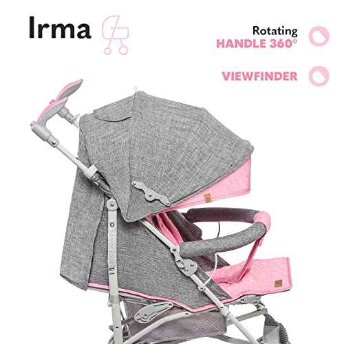 LIONELO Irma Silla de paseo plegable Diseño ultraligero 7 kg Respaldo ajustable Para niños de hasta 15 kg 6-36M Cinturones de seguridad de 5 puntos Cesta de la compra