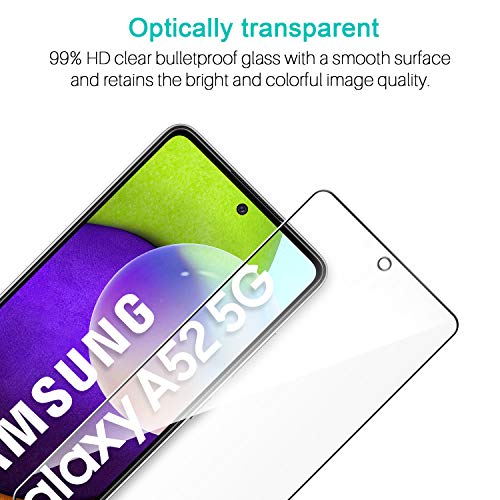 LK Compatible con Samsung Galaxy A52 4G/5G Protector de Pantalla,3 Pack,9H Dureza Cristal Templado, Equipado con Marco de Posicionamiento,Vidrio Templado Screen Protector