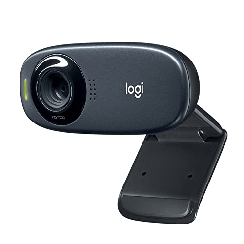 Logitech C310 Webcam HD, Video-Llamadas HD Amplio Campo Visual, Corrección de Iluminación, Micrófono Reductor de Ruido, Skype, FaceTime, Hangouts, WebEx, PC/Mac/Portátil/Macbook/Tablet, Color Negro