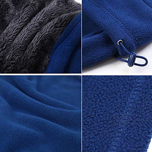 LoiStu cuello bufanda cálida 3 en 1 cuello cálido gruesa cálida bufanda a prueba de viento polvo hombres/hombres bufanda bufandas adecuadas para esquiar, acampar y caminar (Blue)