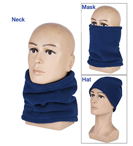 LoiStu cuello bufanda cálida 3 en 1 cuello cálido gruesa cálida bufanda a prueba de viento polvo hombres/hombres bufanda bufandas adecuadas para esquiar, acampar y caminar (Blue)