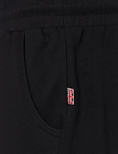 Lonsdale - Pantalón de deporte logotipo grande para hombre, color negro, talla XL (UK L)
