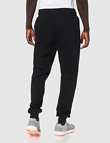 Lonsdale - Pantalón de deporte logotipo grande para hombre, color negro, talla XL (UK L)