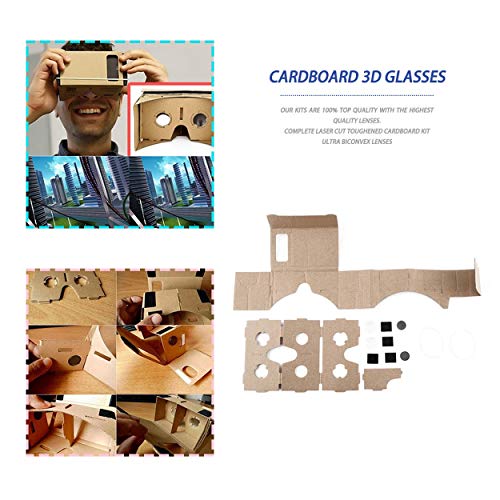 Lorenlli Ulter Clear DIY Cartón 3D VR Gafas de Realidad Virtual para Smartphone DIY Imán Google Cartones Gafas