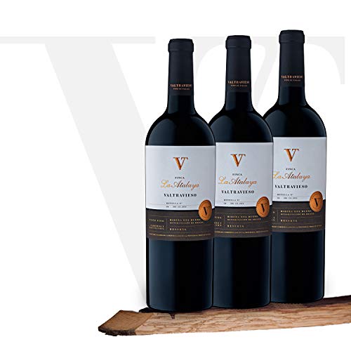 Lote Vino Tinto Reserva D.O. Ribera del Duero - Finca La Atalaya Valtravieso Premium - Estuche Vino Tinto Fino (90%) y Cabernet Sauvignon (10%) - Pack de 3 Botellasx750 ml