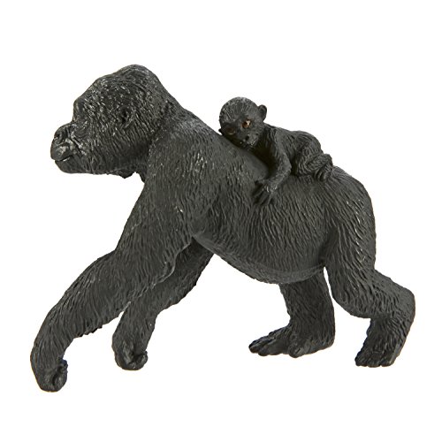 Lowland Gorilla con bebé en la Espalda