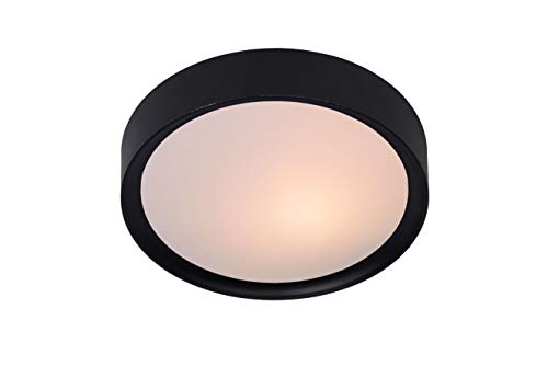 Lucide 08109/01/30 LEX - Plafón (1 bombilla E27, 23 cm de diámetro), color negro