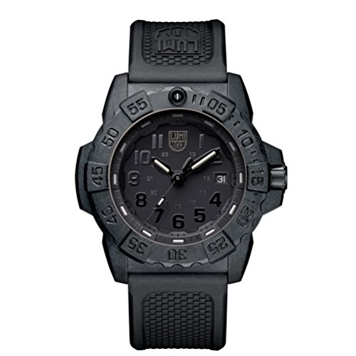 Luminox new NavySEAL carbon compound 3500 series Watch with carbon compound Case Black|Black Dial and PU Black Strap XS.3501.BO