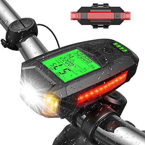 Luz Bicicleta Luces Bicicleta Potentes - Luces Bicicleta Recargable USB Faro Bicicleta con Pantalla LED 5 Modos Antirrobo e Impermeable Luz Bicicleta Delantera y Trasera Linterna Bicicletas Montaña