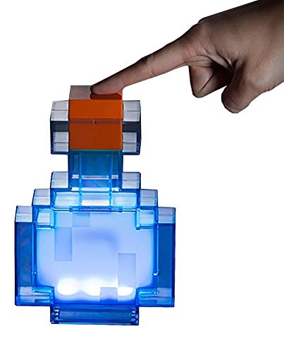 Luz con forma de botella de poción de Minecraft, con luces LED que cambian de color, luz nocturna de 18 cm.