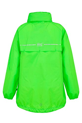Mac in a Sac Mini Origin II - Packable Waterproof Jacket, Chaqueta impermeable Unisex Niños, Neon Green, 11-13 Years