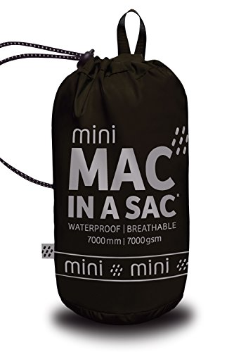 Mac in a Sac Origen MINI chaqueta de Packaway impermeable Unisex (Azabache, 2-4 Years)