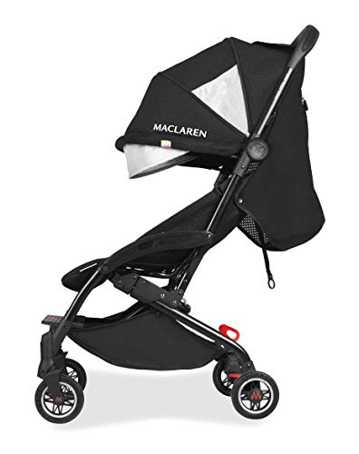 Maclaren Atom Style Set silla de paseo ligera, compacta y de plegado plano, Para niños de recién nacidos hasta 25 kg, capota extensible UPF 50+ y asiento reclinable, Accesorios incluidos, Negro
