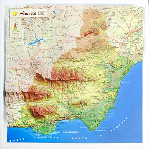 Mapa en relieve de Almería: Escala 1:500.000