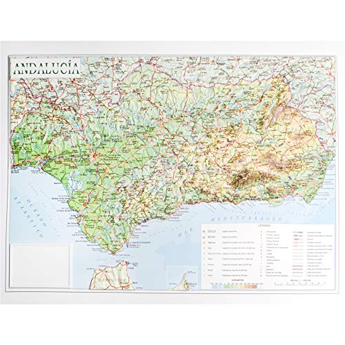 Mapa en relieve de Andalucía: Escala 1:1.200.000